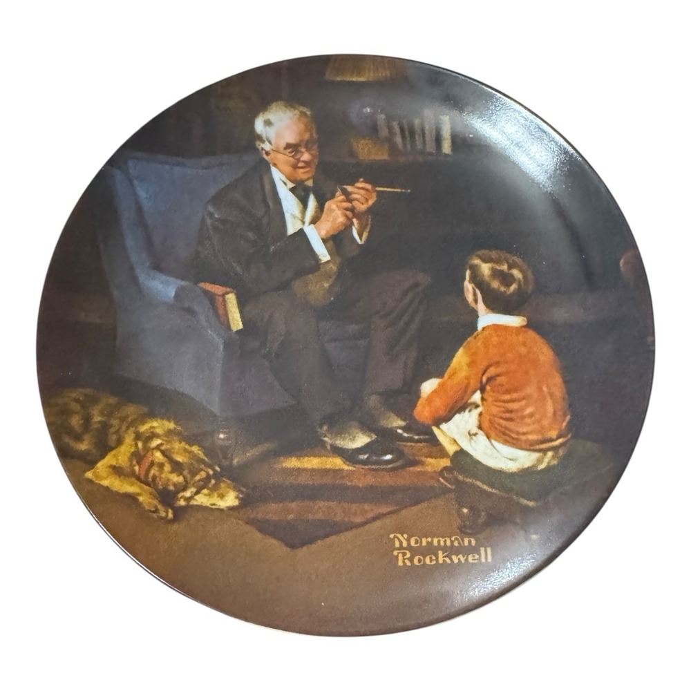 Knowles Norman Rockwell Plate The Tycoon 1981 Heritage with Certificate